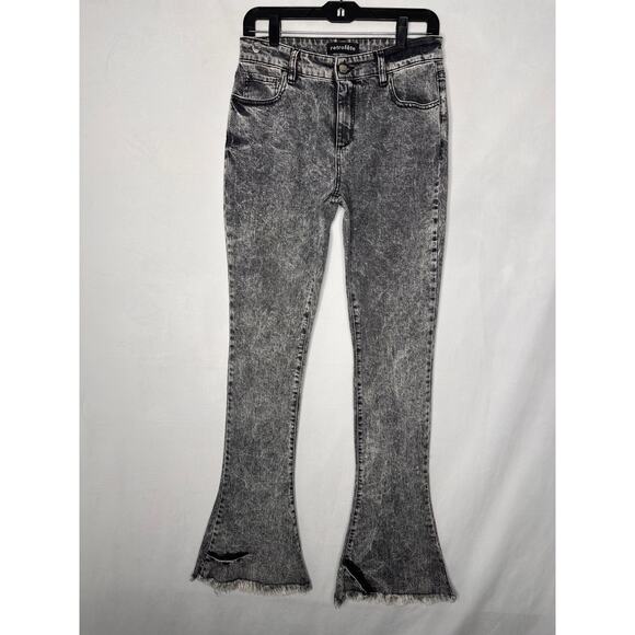 Retrofete Presley Acid Wash Flare Jeans Gray Pants Women's Size 27 x 35 - Picture 1 of 7